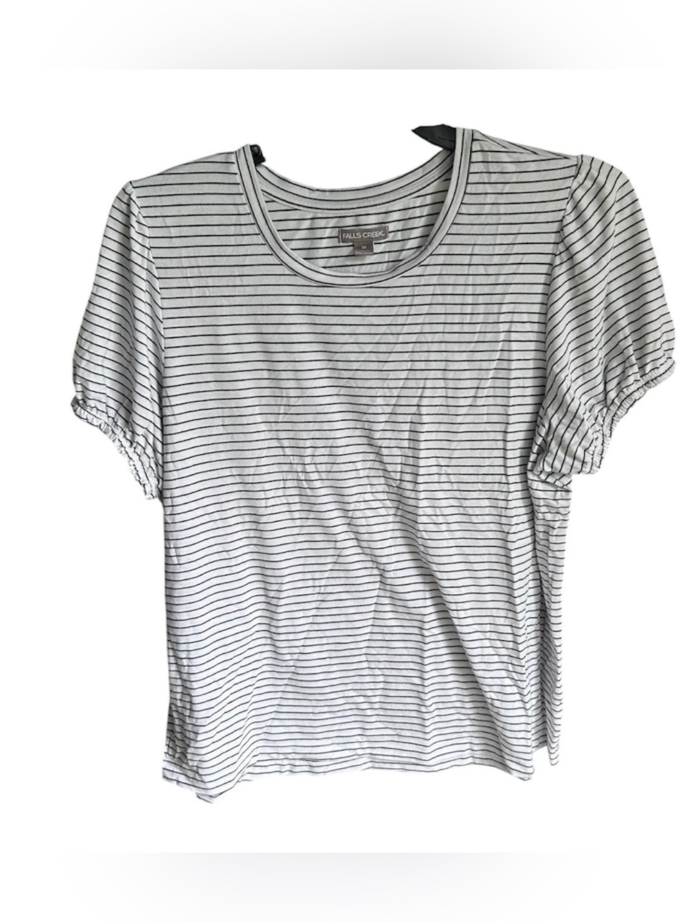 Falls Creek Women’s Striped Puff Sleeve Plus Size Top